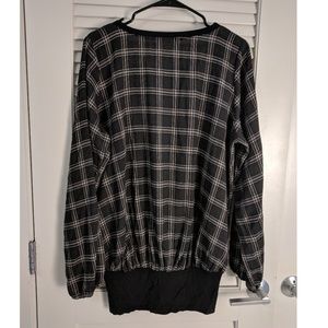 Plaid puffy blouse (designer item)